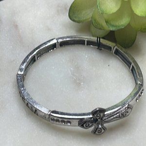 Believe in Silver Stretch Bracelet Cross Hope Trust Love Dream